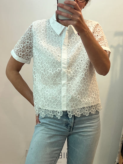 NAF NAF. White lace blouse S.42