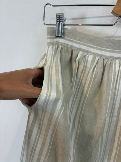 BOJ. Falda larga lino beige
