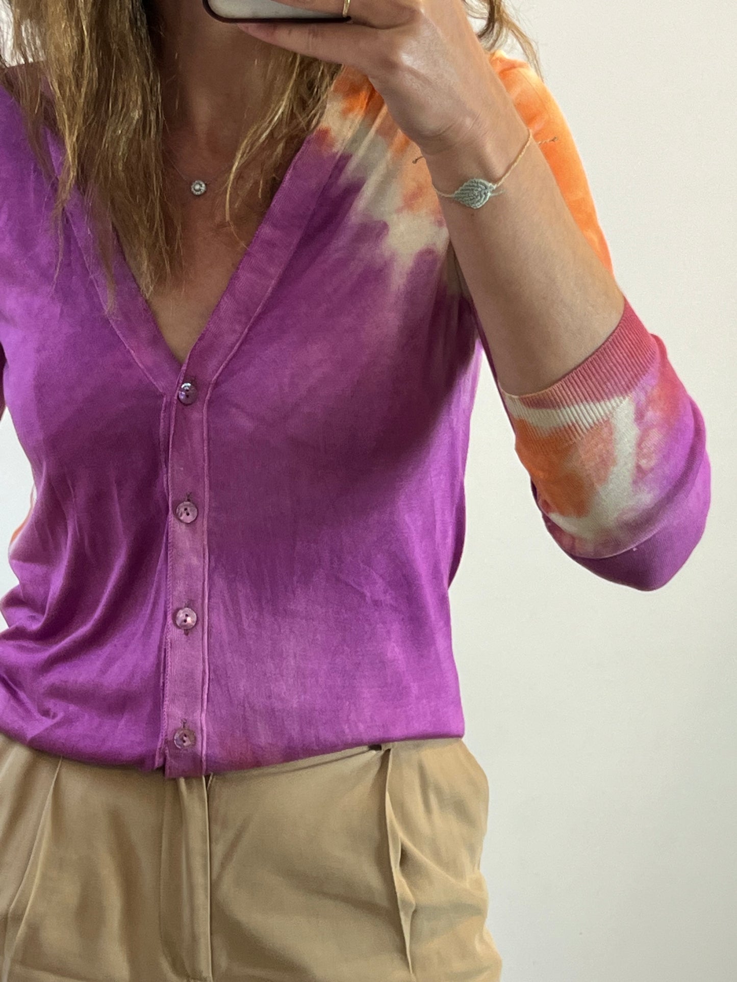 BLUMARINE. Chaqueta punto buganvilla. T s/m