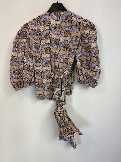CLAUDIE PIERLOT. Blusa flores cruzada