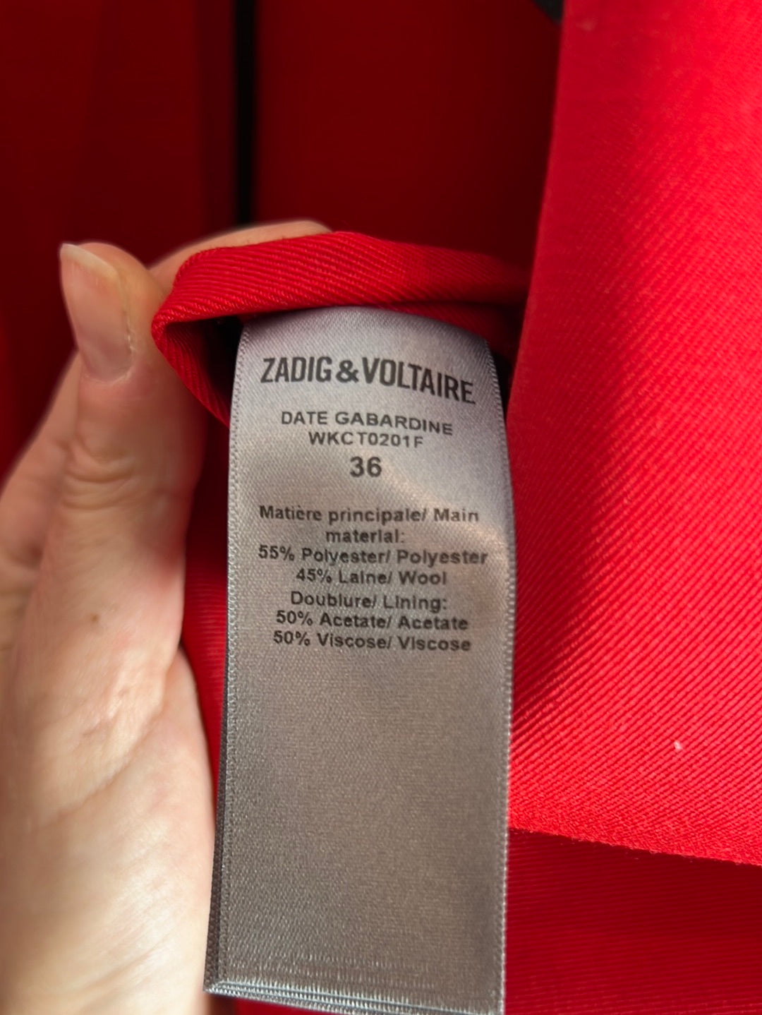 ZADIG&amp;VOLTAIRE. Red lapel blazer. T 36