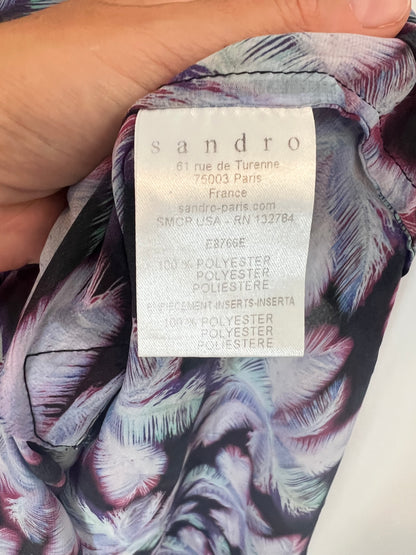 SANDRO. Black palm tree blouse TM