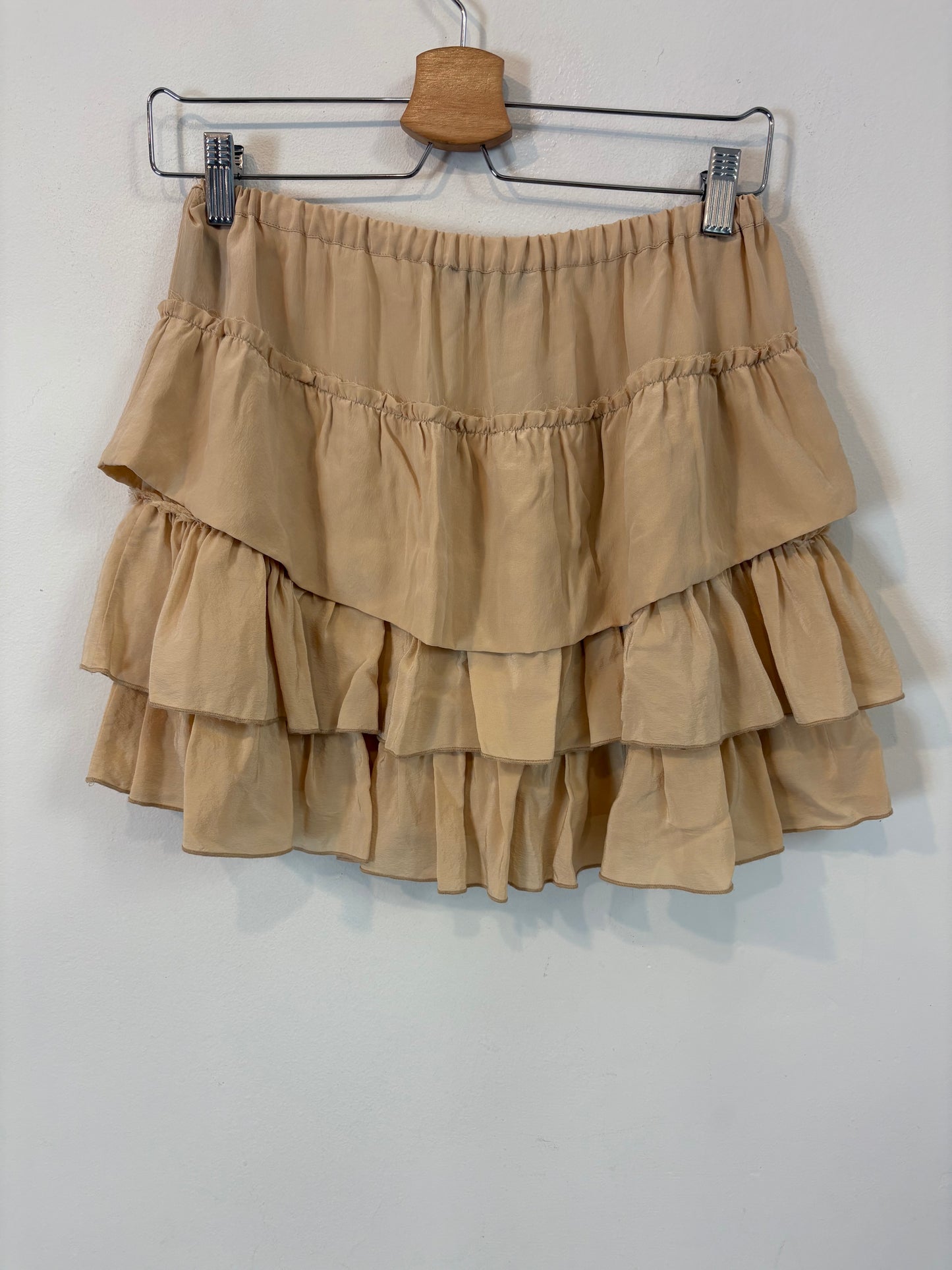 ISABEL MARANT. Falda beige seda. T 0 (XS/S)