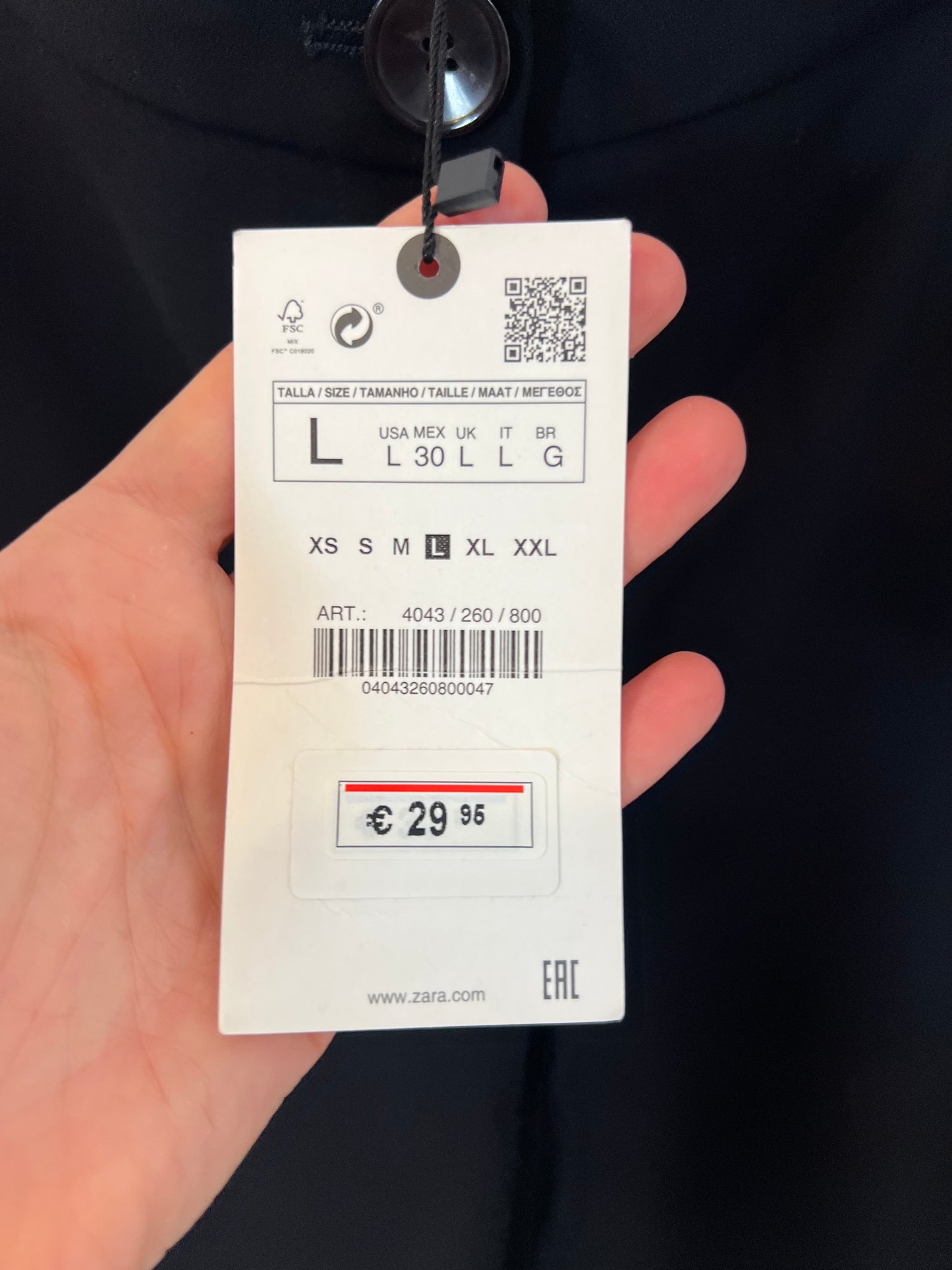 ZARA. Pantalones negros aberturas. T L