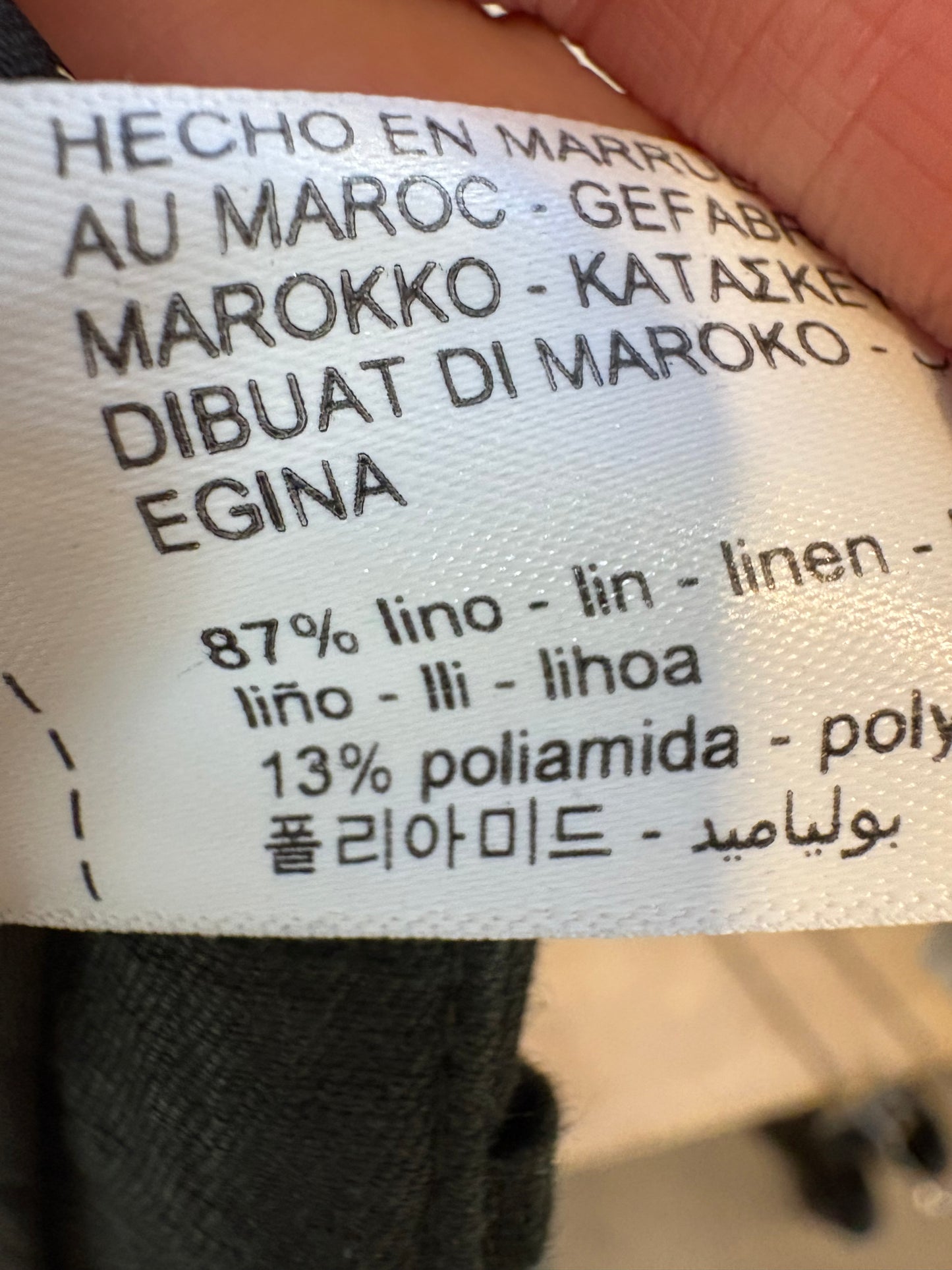 MASSIMO DUTTI. Pantalón lino verde