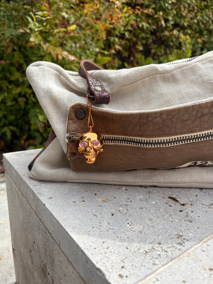 CATHERINE PARRA. Bolso tele y piel
