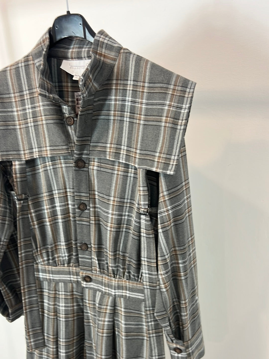 IQ. Mono largo cuadros gris T.s