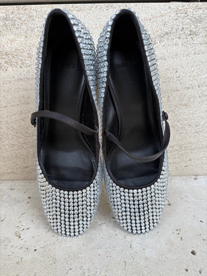 MANGO. Rhinestone shoes size 38