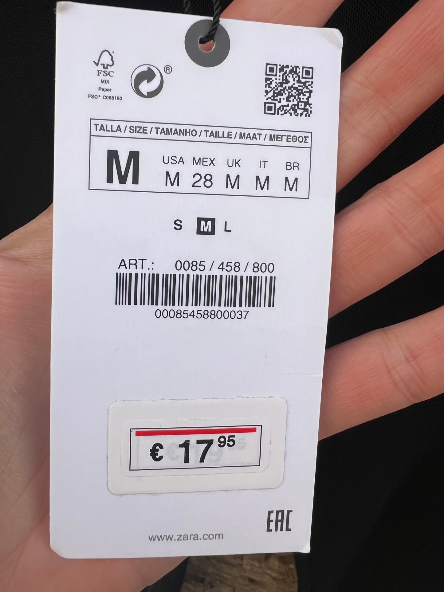 ZARA. Leggins semi transparentes negros. T M