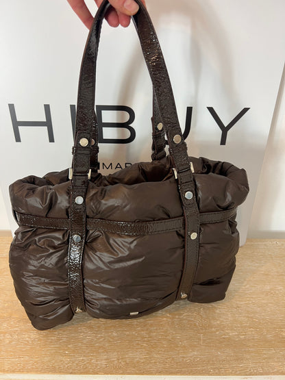 PURIFICACIÓN GARCIA. Medium brown quilted handbag