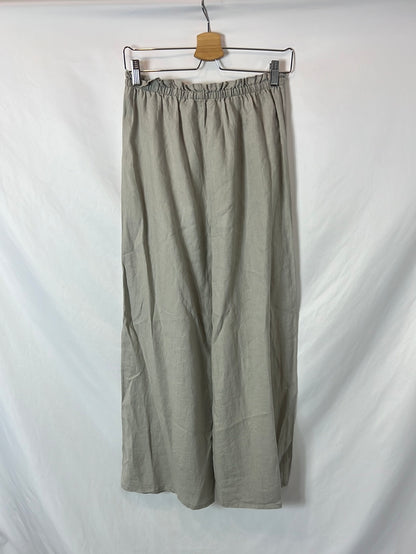 ZARA. Wide-leg grey linen trousers Ts