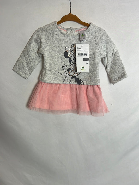 MDISNEY. Double-textured dress with a pattern. Size 2-3 months