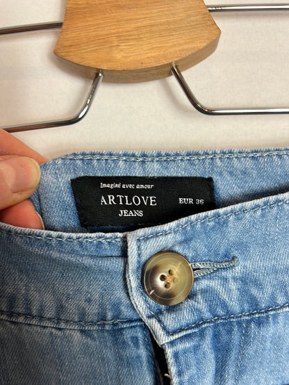 ARTLOVE JEANS. Denim pata ancha bolsillos . T 36