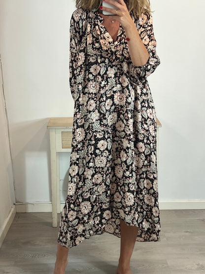 CHARLIE JOE. Asymmetrical print maxi dress. TS