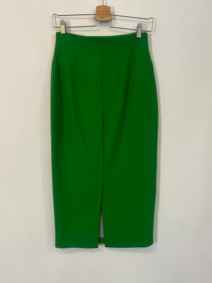 ZARA. Falda midi verde T.s