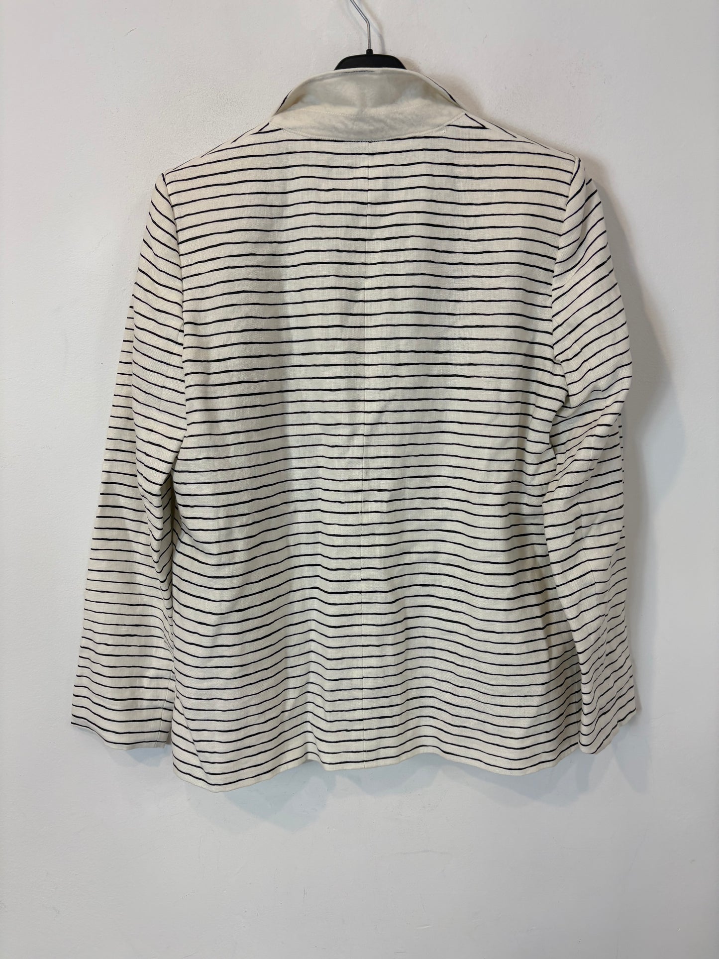 ACNE STUDIOS. Blazer lino blanca rayas textura