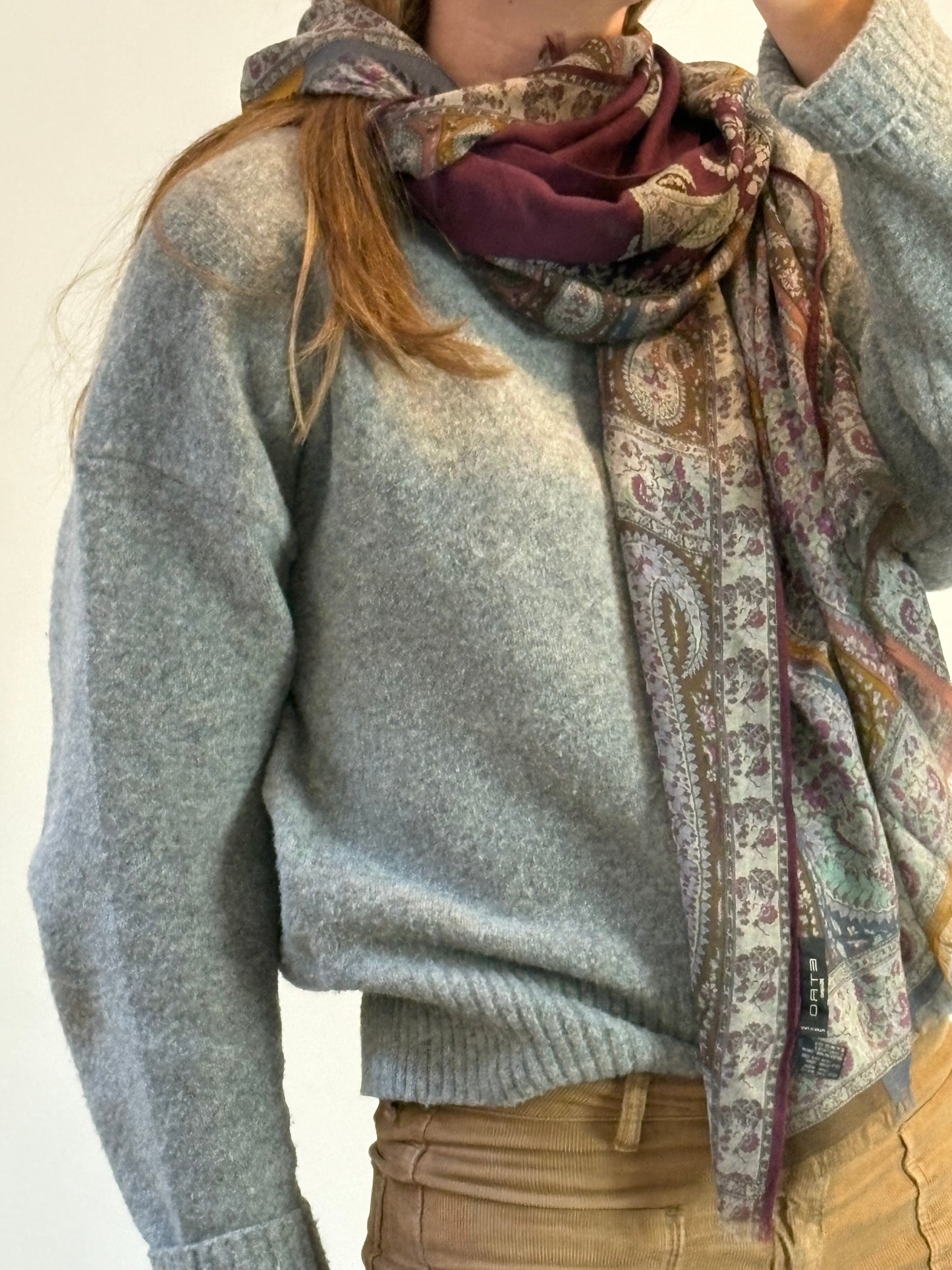 ETRO. Pañuelo estampado seda y lana