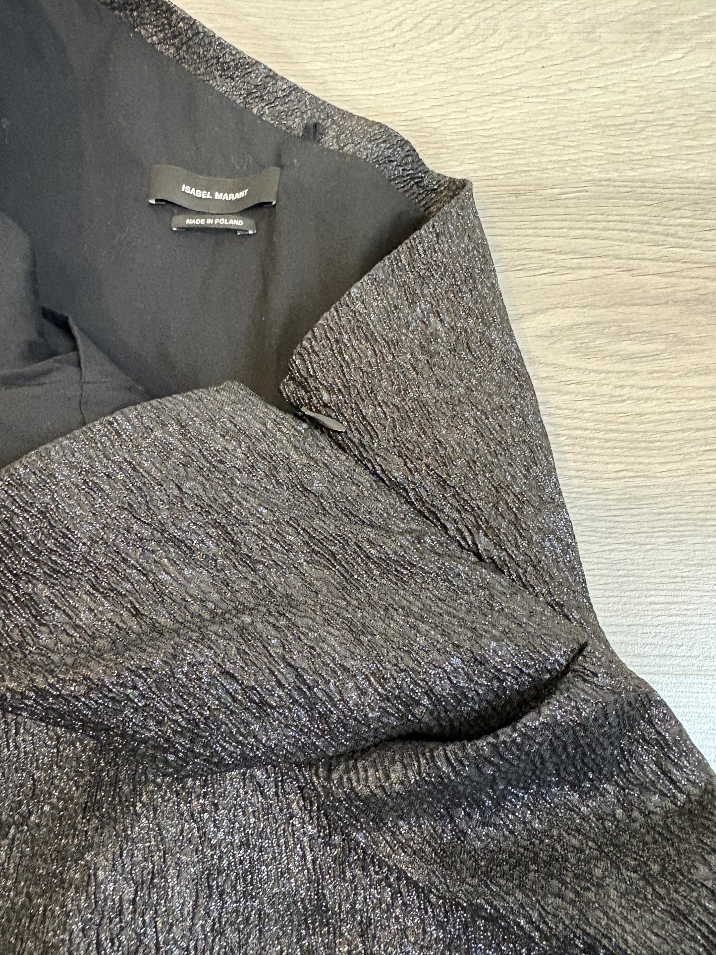 ISABEL MARANT. Vestido asimétrico hilos brillo