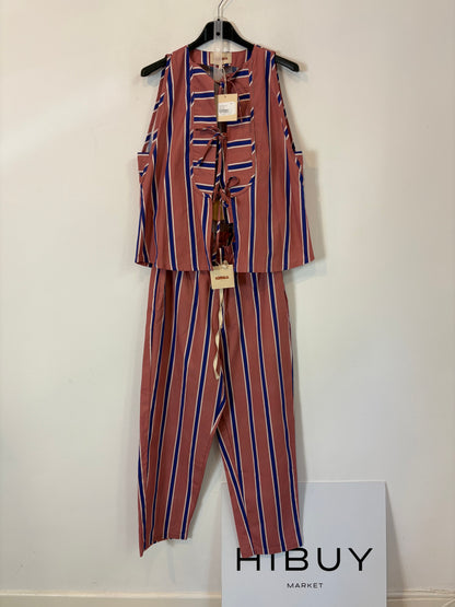 HIMBA. Total look top y pantalón rayas. T S