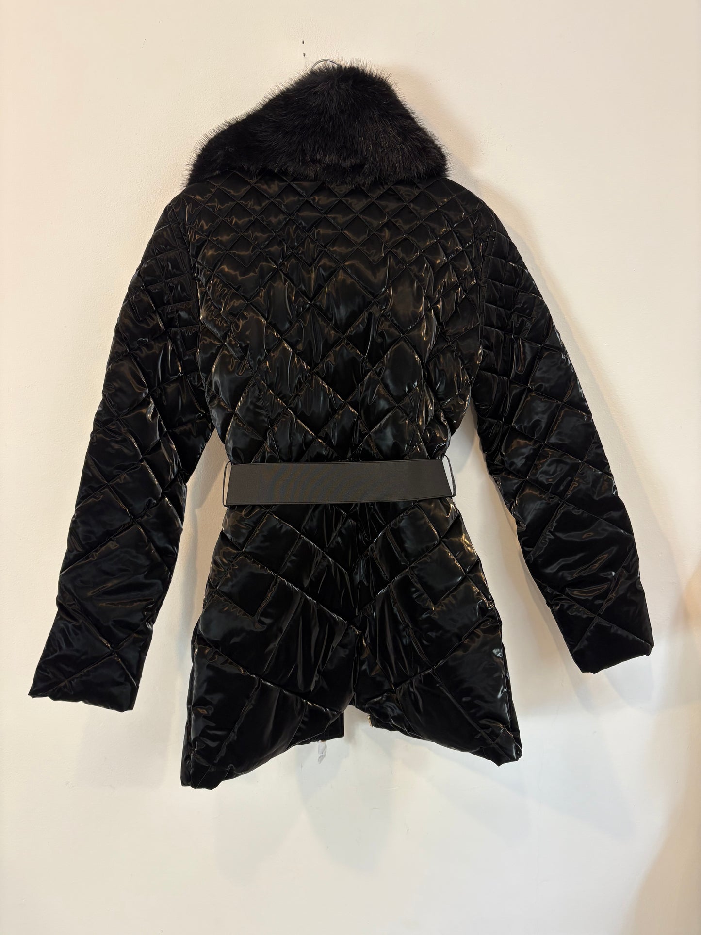 SALSA JEANS. Abrigo acolchado negro textura