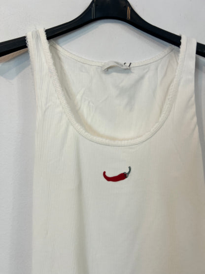 ZARA. Top blanco "pimiento"