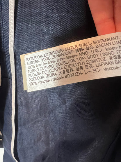 MASSIMO DUTTI. blue linen blazer T.40