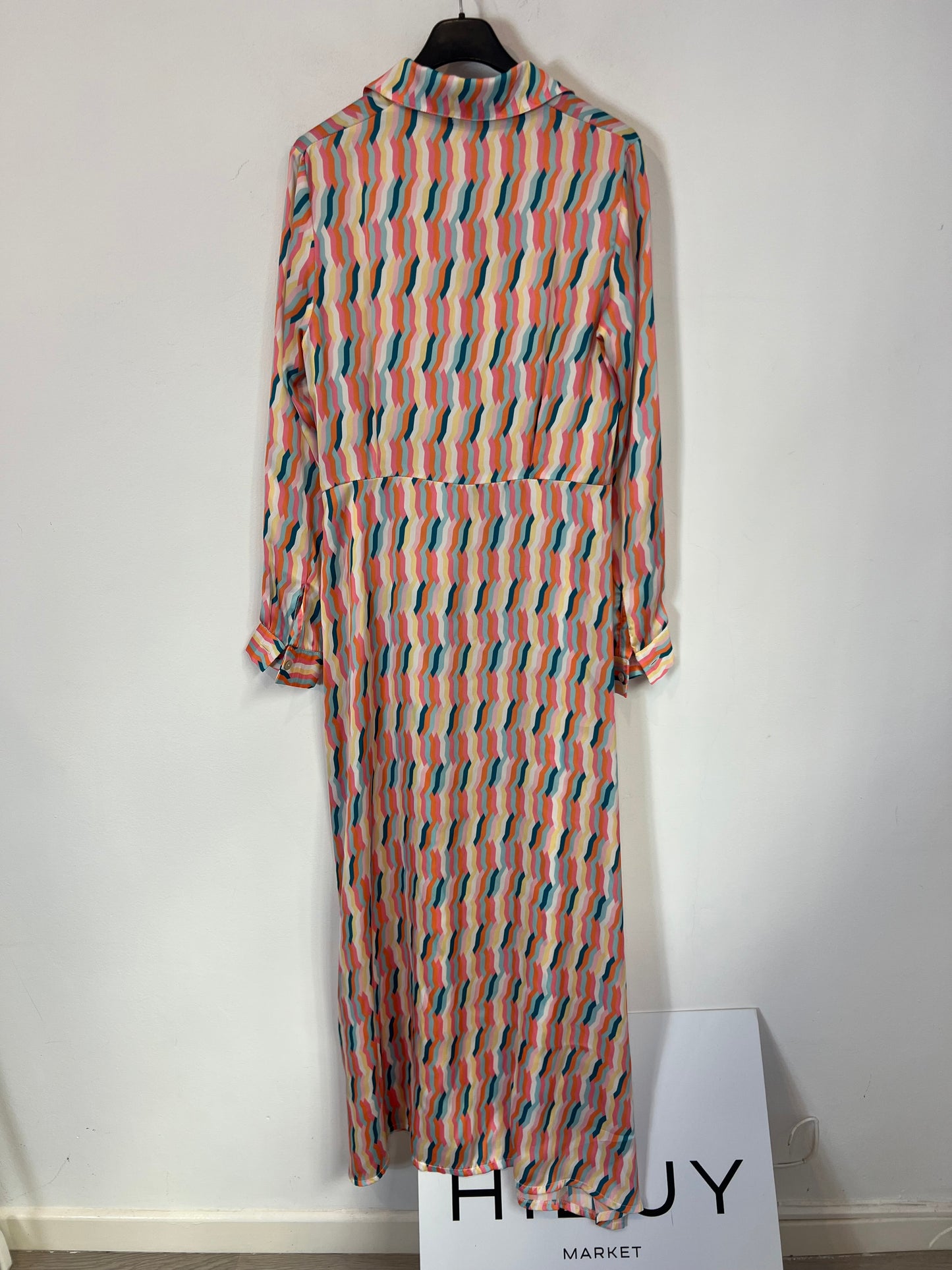 TEMBO MENORCA. Vestido largo fluido multicolor. T S