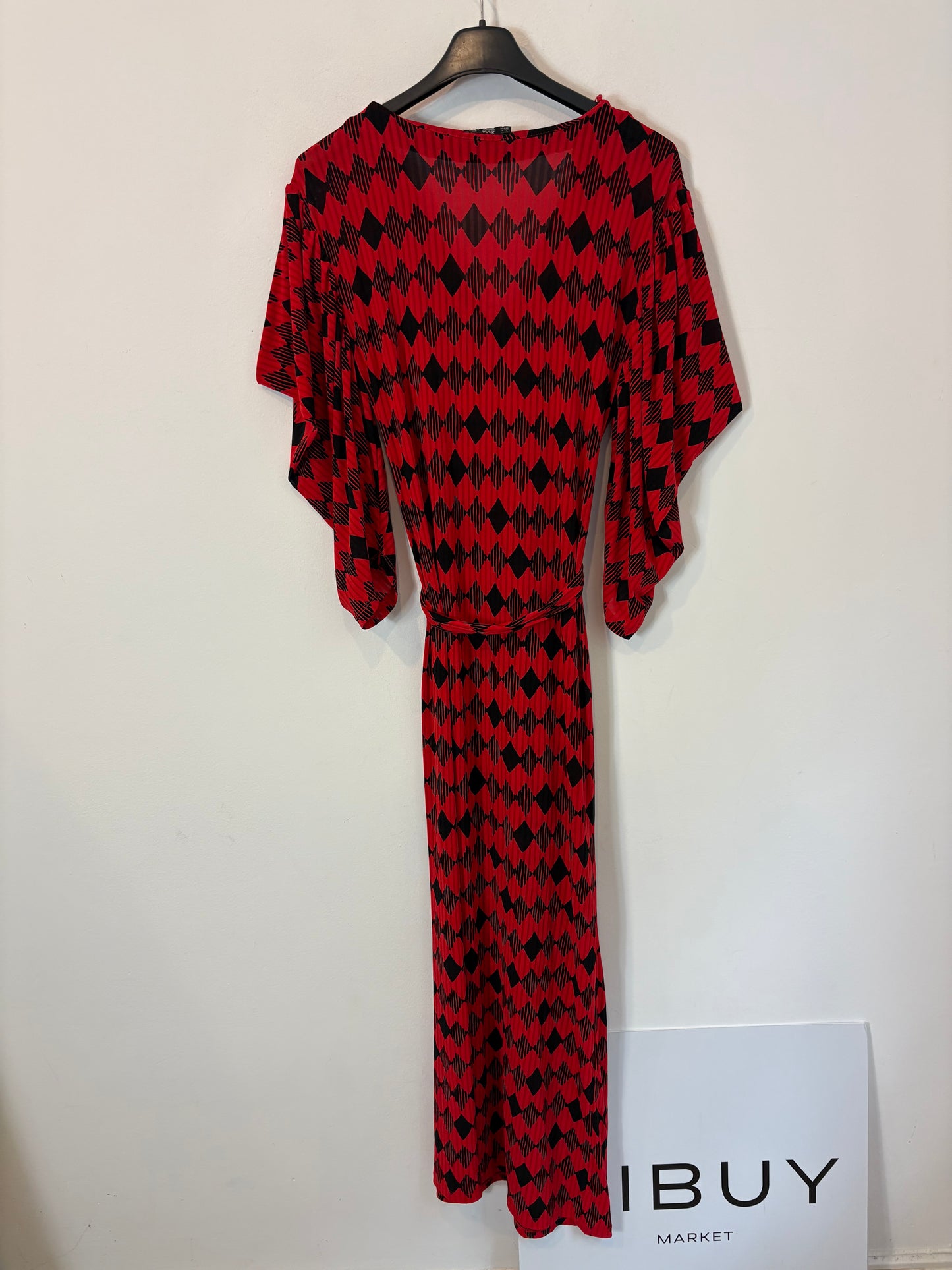 ZARA. Vestido largo elástico estampado retro. T S