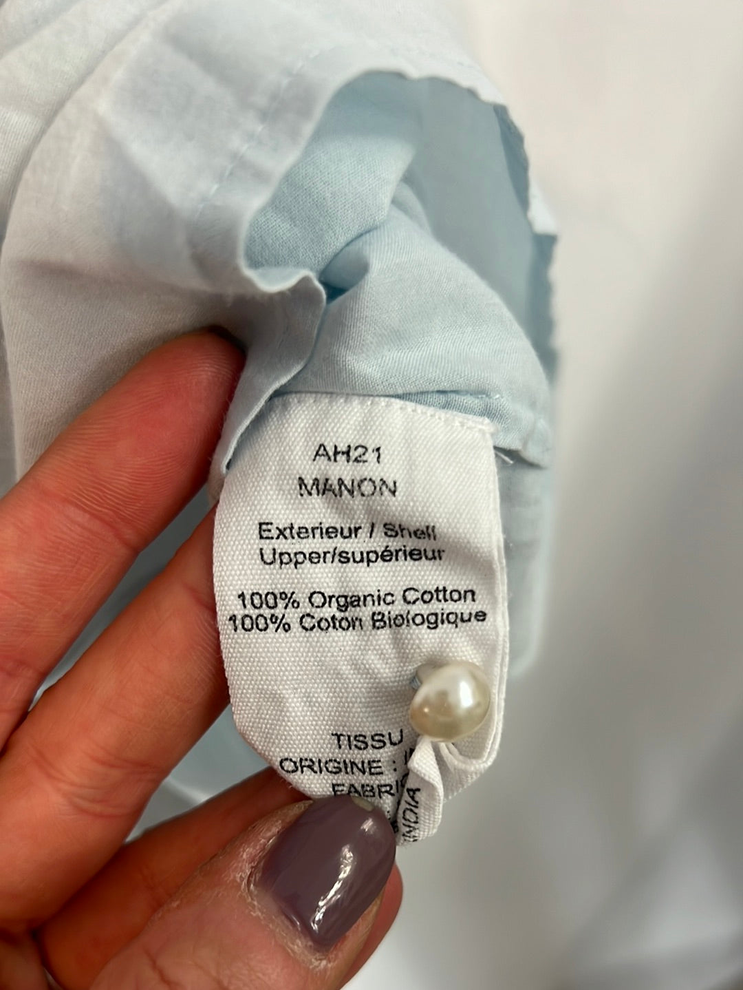 JOLIE JOLIE. blusa azul claro cuello bebé T.m