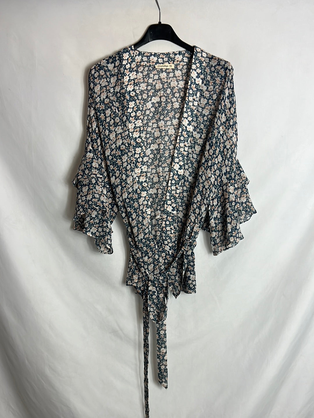 RENATTA&GO . Kimono flores semitransparente . TU(s)