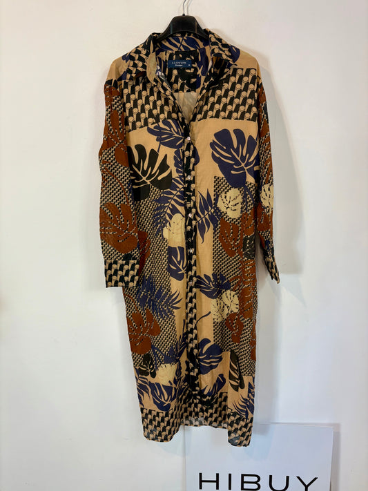 LLOYD´S . Vestido midi camisero estampado