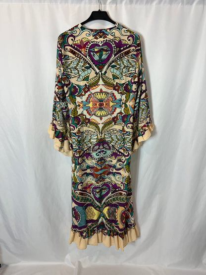 ZARA. Vestido largo estampado estilo túnica. T M