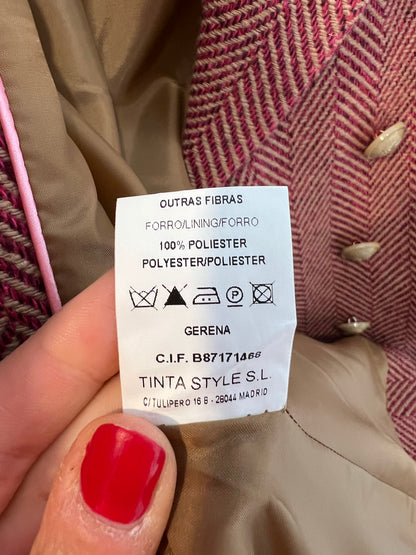 BARILOCHE. Blazer espiga roja y beige T.38