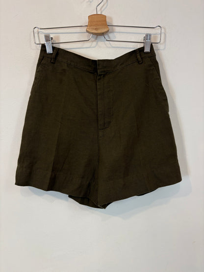 MASSIMO DUTTI. Bermuda lino caqui