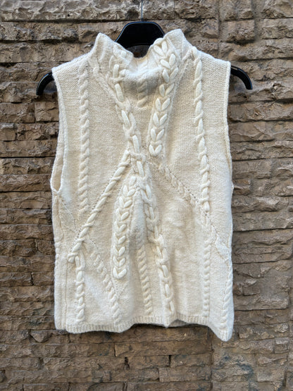 ZARA. jersey sin mangas crudo cuerdas