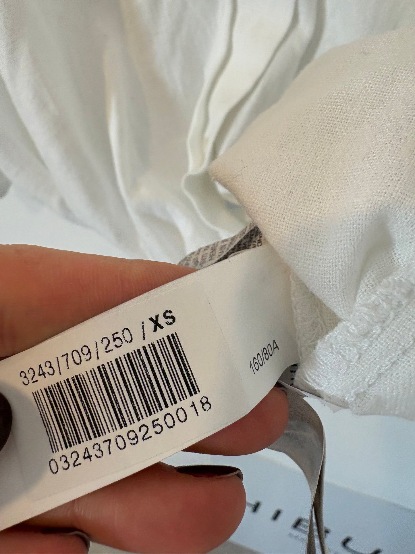 ZARA. Blusa blanca con lino. T XS