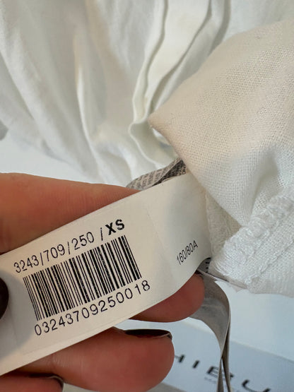 ZARA. Blusa blanca con lino. T XS