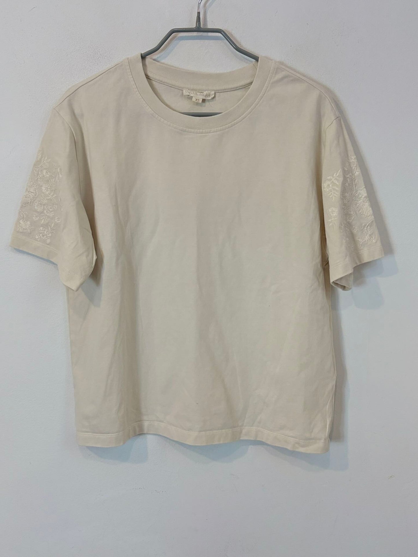 LOUISE MISHA. Top algodón mangas bordado