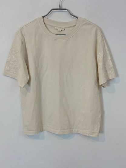 LOUISE MISHA. Top algodón mangas bordado