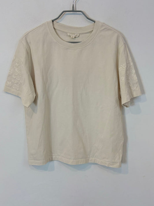 LOUISE MISHA. Top algodón mangas bordado