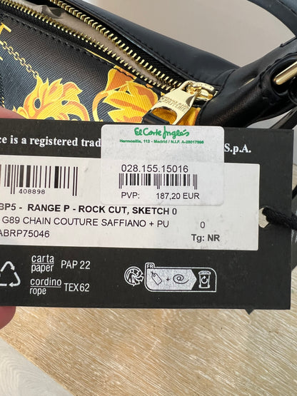VERSACE JEANS COUTURE. Bolso negro detalle logo