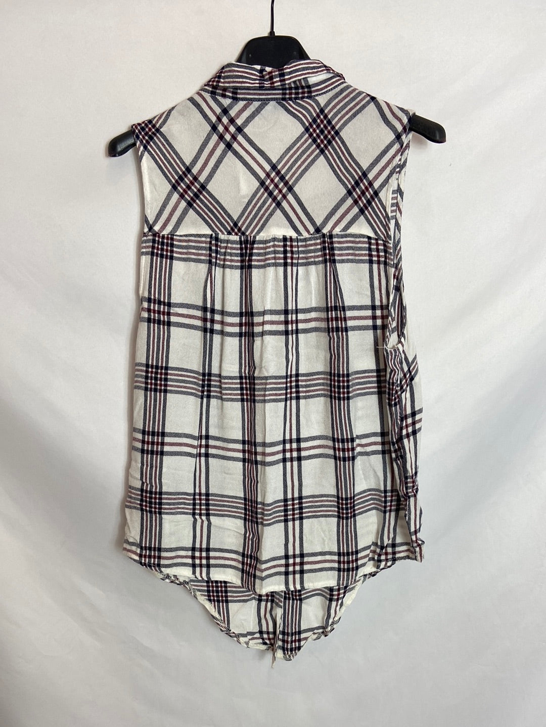 TALLY WIJL. Camisa sin mangas cuadros T.XL