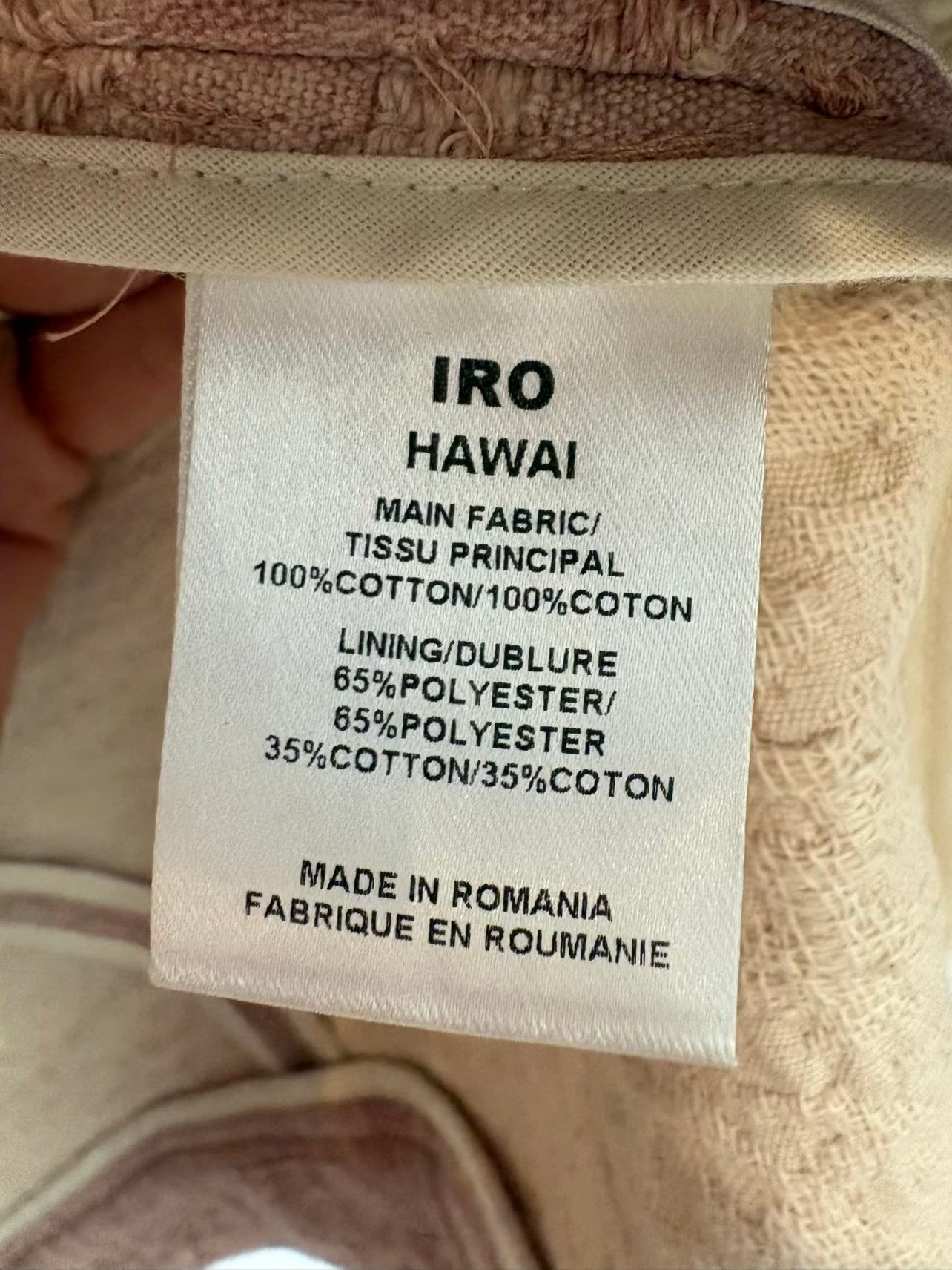 IRO. Chaqueta rosa textura bordados