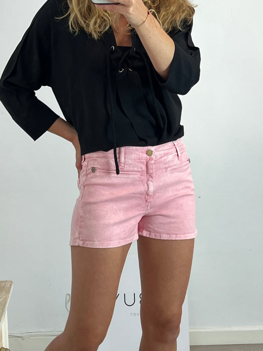 ZADIG&VOLTAIRE. Denim short rosa detalle bolsillos. T 40 (s/m)