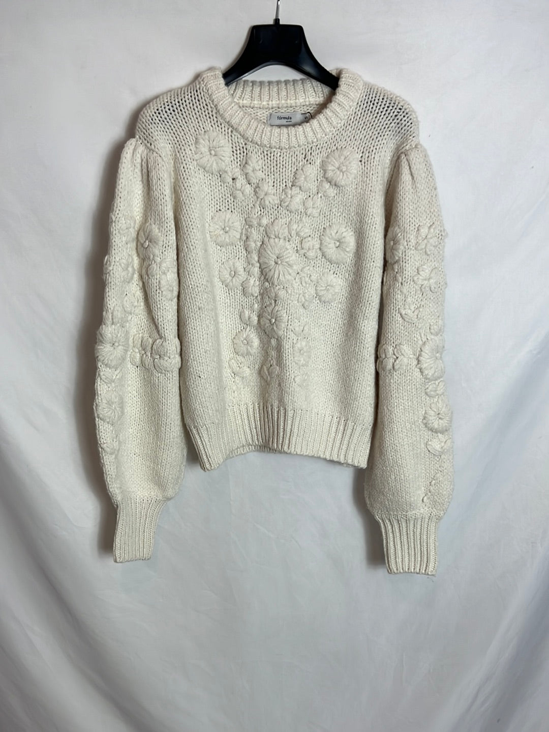 FORMULA JOVEN. Jersey blanco roto flores. T S