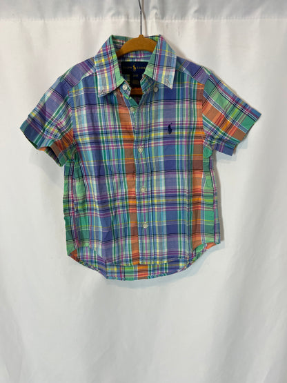 RALPH LAUREN. Colorful plaid shirt. Size 2 years.