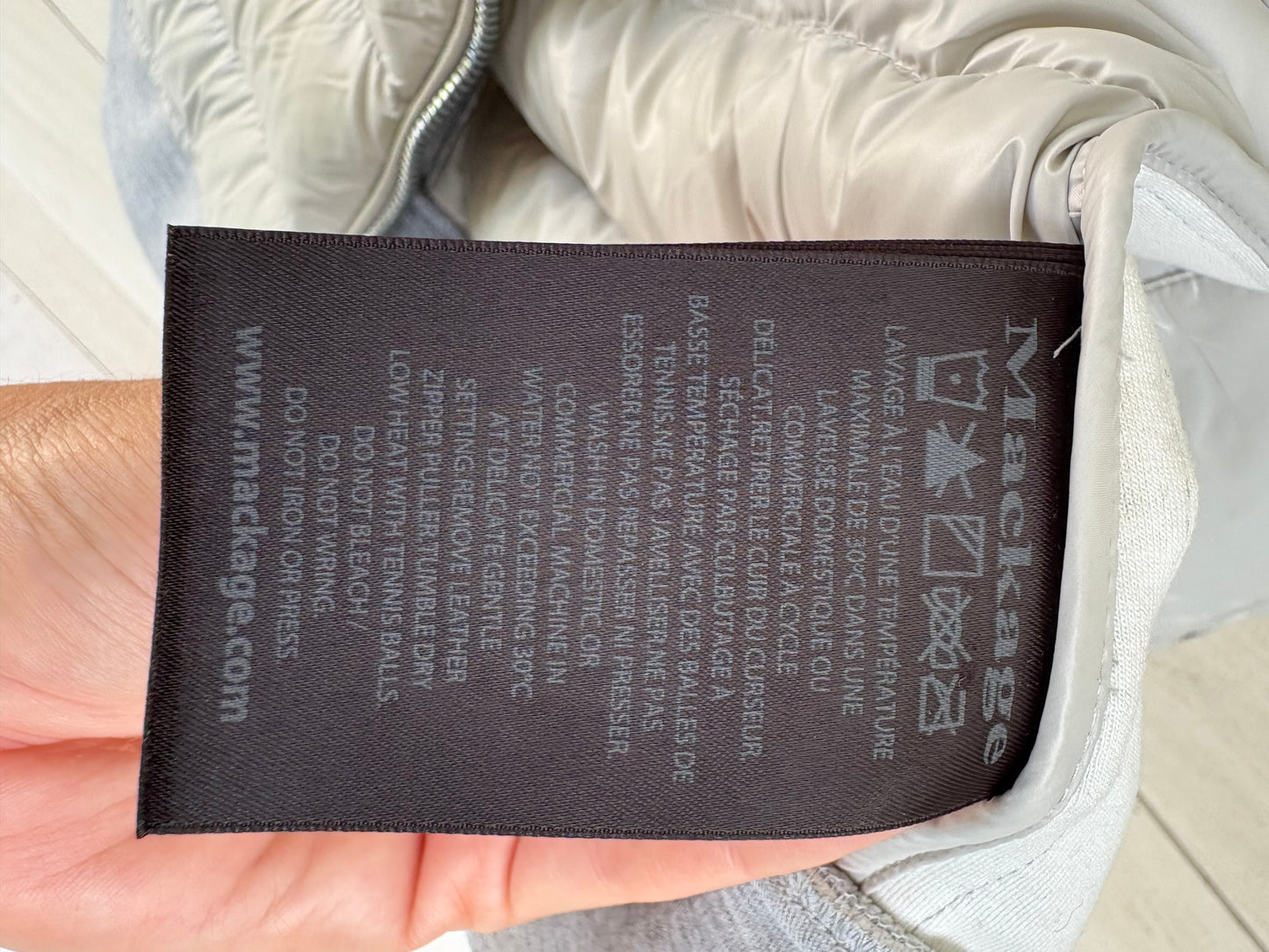 MACKAGE. Chaqueta gris doble textura ligera. T M