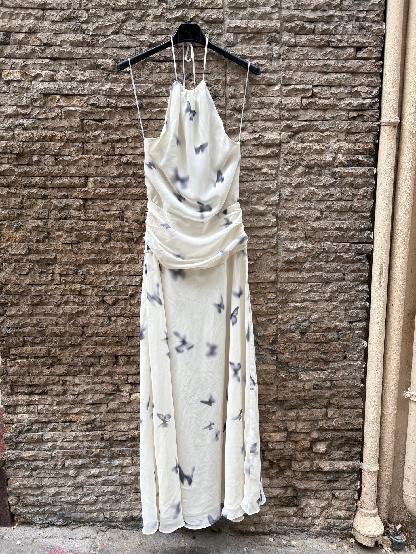 ZARA. Vestido largo asimétrico estampado