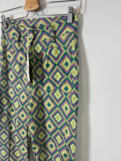 MARIA DE LA ORDEN. Total look with retro green print TM (XS/S)