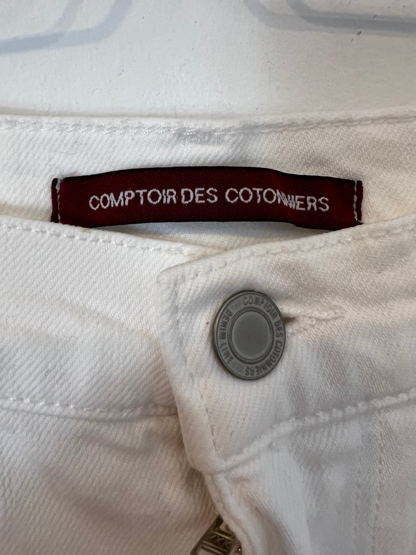 COMPTOIR DES COTONNIERS. Cropped white denim. T 38